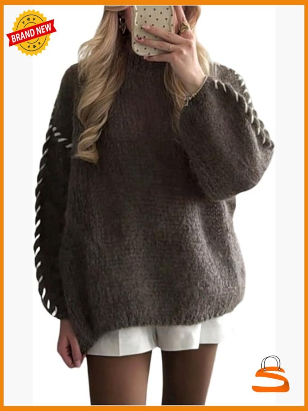Y2K Chunky Cozy Sweater Crew Neck Long Sleeve Pullover